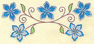 Embroidery Design: Floral row 6.96w X 3.18h