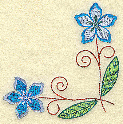 Embroidery Design: Floral corner 3.84w X 3.84h