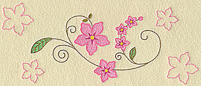 Embroidery Design: Floral blossoms large 10.46w X 4.57h