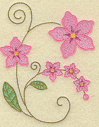 Embroidery Design: Blossoms large 3.75w X 4.81h