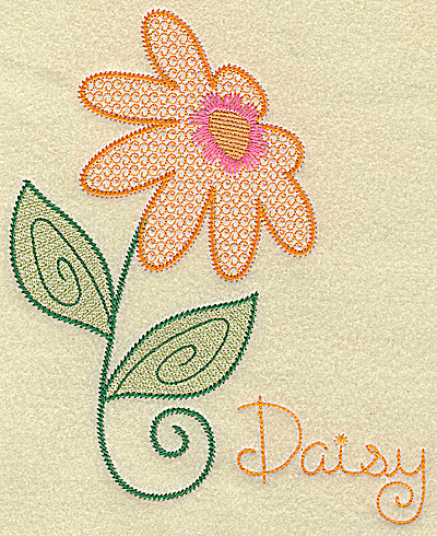 Embroidery Design: Daisy large  6.17w X 7.47h