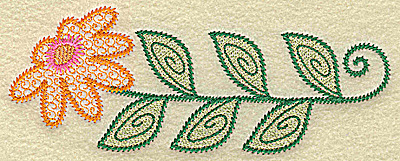Embroidery Design: Daisy tall 6.21w X 2.37h