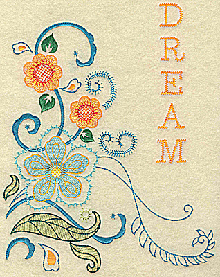 Embroidery Design: Dream florals large 9.40w X 7.45h