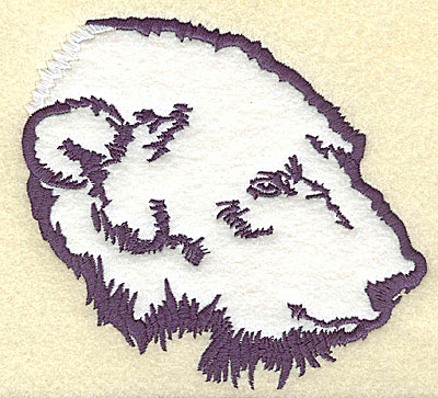 Embroidery Design: Polar bear head side view applique 5.28w X 4.94h