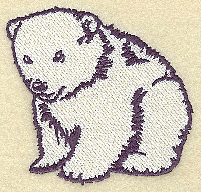 Embroidery Design: Polar bear cub sitting large 4.11w X 3.97h