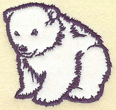 Embroidery Design: Polar bear cub sitting applique 5.24w X 4.99h