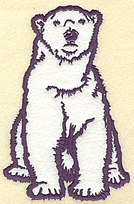 Embroidery Design: Polar bear sitting applique 6.95w X 4.48h