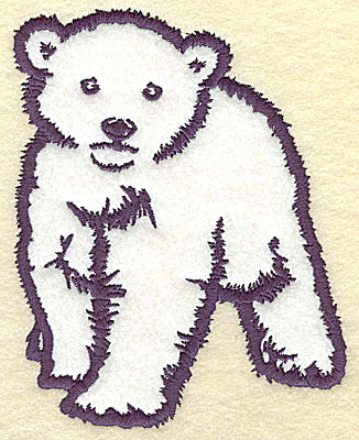Embroidery Design: Polar bear cub front view applique 6.25w X 4.99h