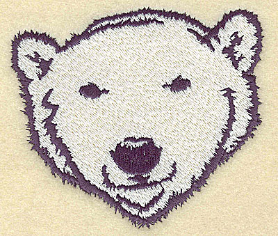 Embroidery Design: Polar bear head front view large 3.89w X 3.41h