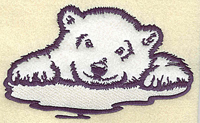 Embroidery Design: Polar bear cub on ice applique 6.97w X 4.34h