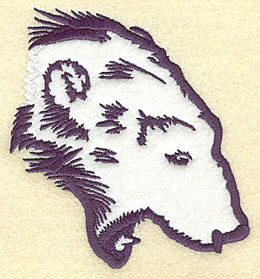 Embroidery Design: Polar bear head attaching applique 4.57w X 4.95h