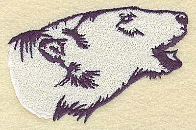 Embroidery Design: Polar bear head side view large 4.53w X 2.97h