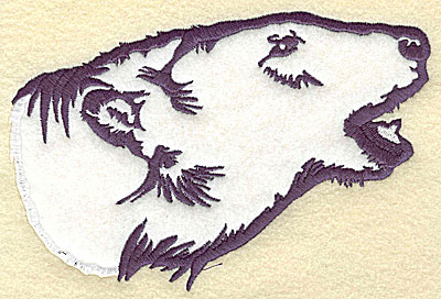 Embroidery Design: Polar bear head side view applique 6.93w X 4.56h