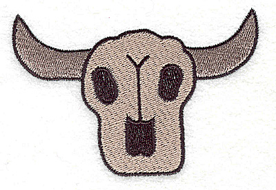 Embroidery Design: Steer skull large  3.85w X 2.63h