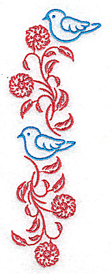 Embroidery Design: Posies and bluebirds A large 1.80w X 4.98h