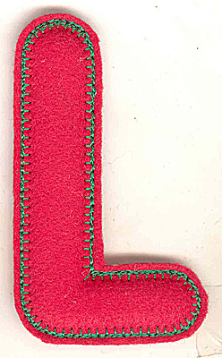 Embroidery Design: Puffy felt alphabet L large 2.80w X 4.91h