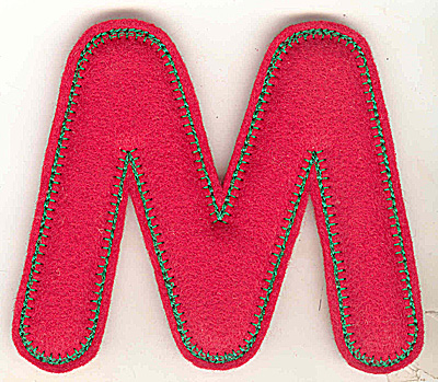 Embroidery Design: Puffy felt alphabet M large 5.64w X 4.93h