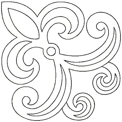 Embroidery Design: Fleur-de-lys swirl small4.81w X 4.81h