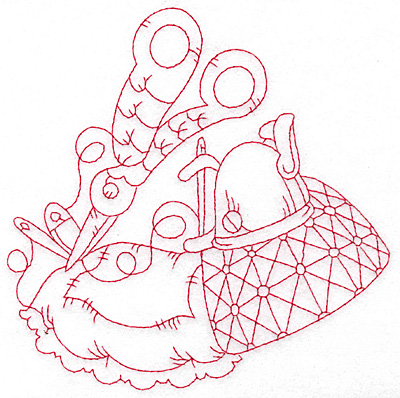 Embroidery Design: Quilted pillow redwork large 5.68w X 5.68h