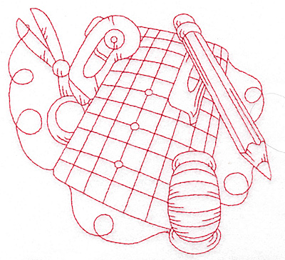 Embroidery Design: Quilters grid board redwork large 5.72w X 5.60h