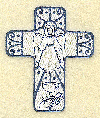 Embroidery Design: Cross with angel 3.27w X 3.87h