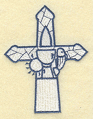 Embroidery Design: Cross with Chalice and fish 3.03w X 3.87h