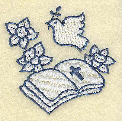 Embroidery Design: Bible with dove 3.00w X 3.02h