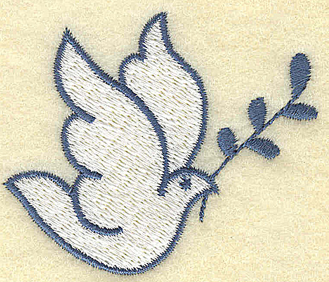 Embroidery Design: Dove with olive branch 2.43w X 2.04h