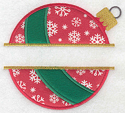 Embroidery Design: Christmas ornament A large double split appliques 5.24w X 4.78h