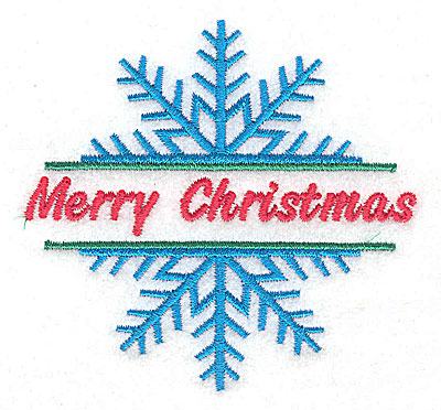 Embroidery Design: Snowflake Merry Christmas large 4.62w X 4.90h