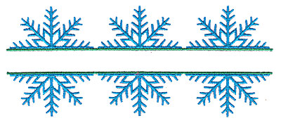Embroidery Design: Snowflake trio split 6.96w X 2.91h