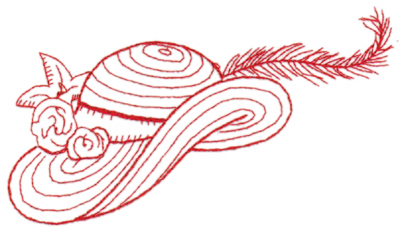 Embroidery Design: Red Hat outline 26.51" x 3.68"