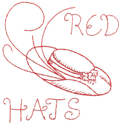 Embroidery Design: Red Hat 2 (large)6.37" x 6.65"