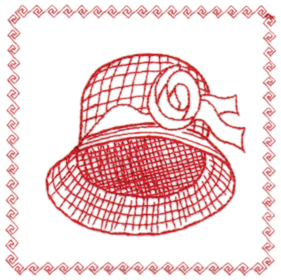 Embroidery Design: Red Hat Framed4.40" x 4.42"