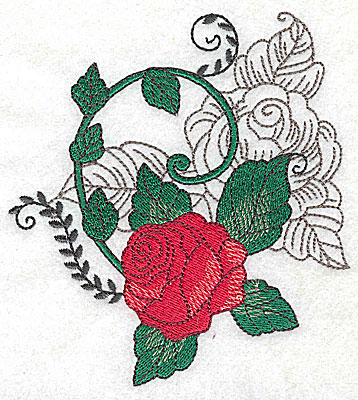 Embroidery Design: Rose Duo B large 4.56w X 4.96h