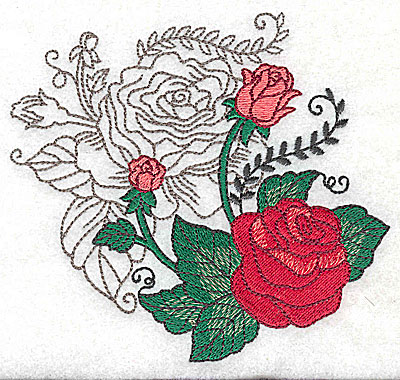 Embroidery Design: Rose Duo E large 4.97w X 4.60h
