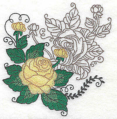 Embroidery Design: Rose Duo G large 4.69w X 4.95h