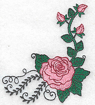 Embroidery Design: Rose A 3.39w X 3.84h