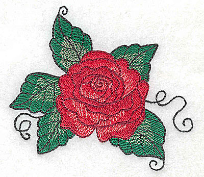 Embroidery Design: Rose F 3.51w X 3.04h