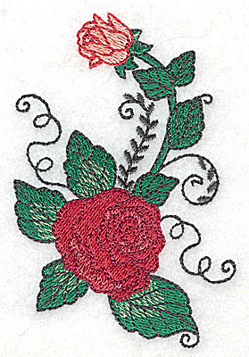 Embroidery Design: Rose J 2.54w X 3.86h