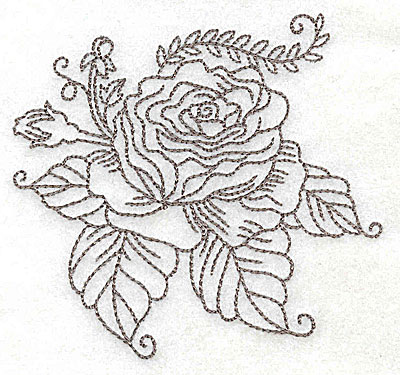 Embroidery Design: Rose E outline  3.87w X 3.64h