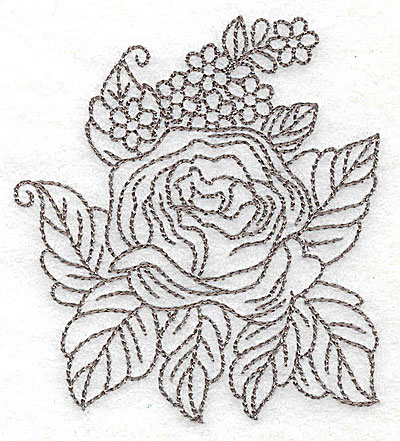 Embroidery Design: Rose F outline 3.20w X 3.50h