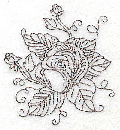 Embroidery Design: Rose J outline 3.59w X 3.75h