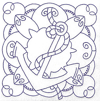 Embroidery Design: Anchor with rope large 6.24w X 6.41h