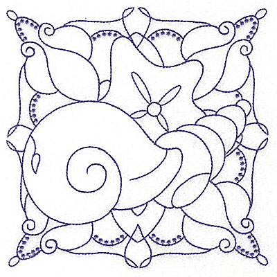 Embroidery Design: Seashell and starfish large 6.40w X 6.41h