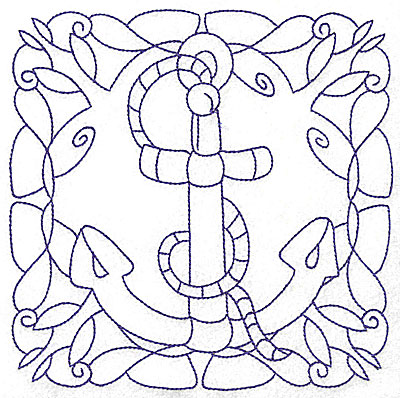Embroidery Design: Rope and anchor large 6.47w X 6.47h