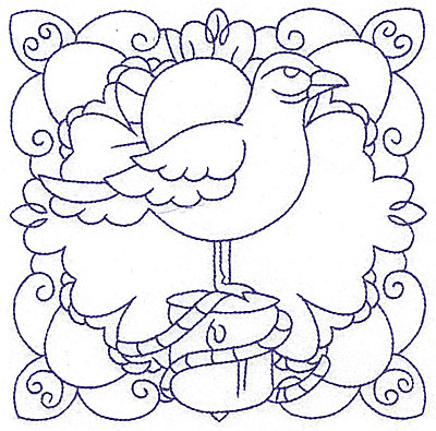 Embroidery Design: Seagull on pier post large 6.46w X 6.46h