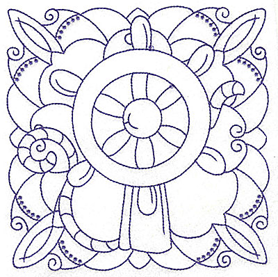 Embroidery Design: Ship's wheel large 6.37w X 6.46h
