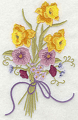 Embroidery Design: Multi floral bouquet large 3.93w X 6.27h
