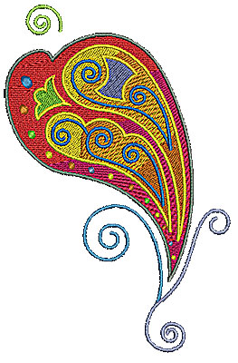 Embroidery Design: Scrollworks heart swirl design 4.35w X 6.69h